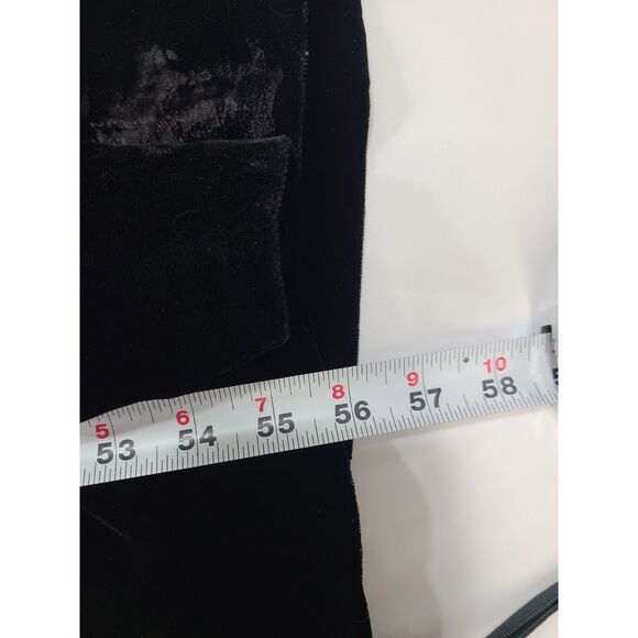 Vintage Suzy Perette Black Velvet Rhinestone Maxi Gown Holiday Size 10 Made USA - Picture 10 of 11